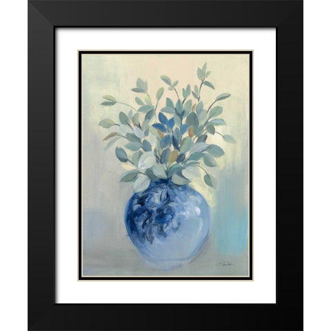 Sage Botanical Black Modern Wood Framed Art Print with Double Matting by Vassileva, Silvia