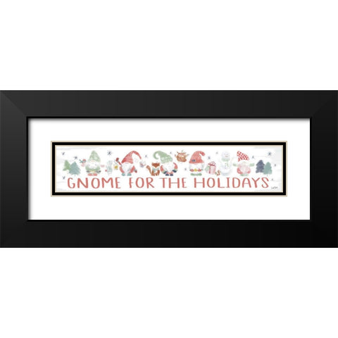 Woodland Wonders Gnomes Black Modern Wood Framed Art Print with Double Matting by York, Leah