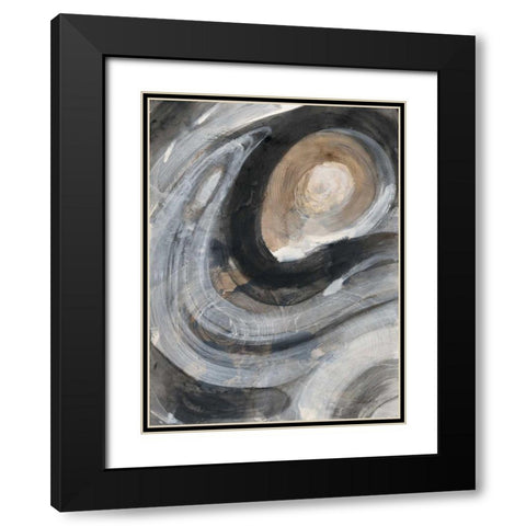 Pearl I Black Modern Wood Framed Art Print with Double Matting by Hristova, Albena