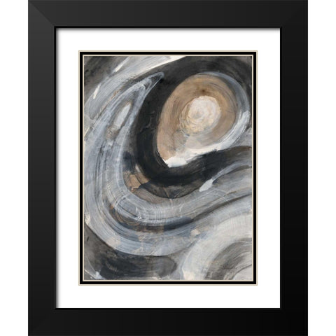 Pearl I Black Modern Wood Framed Art Print with Double Matting by Hristova, Albena