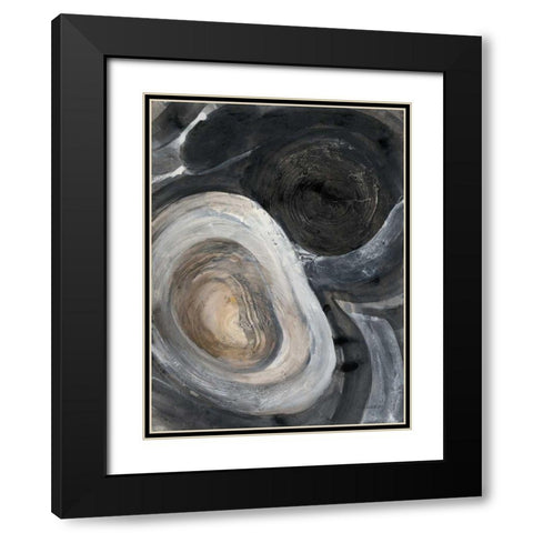 Pearl II Black Modern Wood Framed Art Print with Double Matting by Hristova, Albena