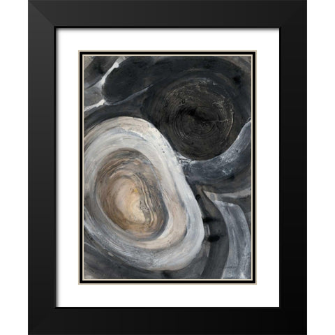 Pearl II Black Modern Wood Framed Art Print with Double Matting by Hristova, Albena