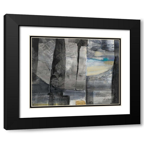 Cracks in the Wall Black Modern Wood Framed Art Print with Double Matting by Hristova, Albena
