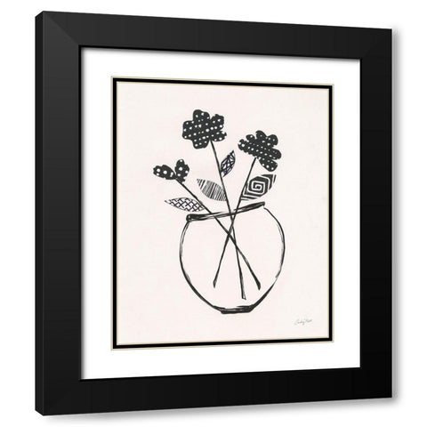 Modern Floral I Black Modern Wood Framed Art Print with Double Matting by Prahl, Courtney