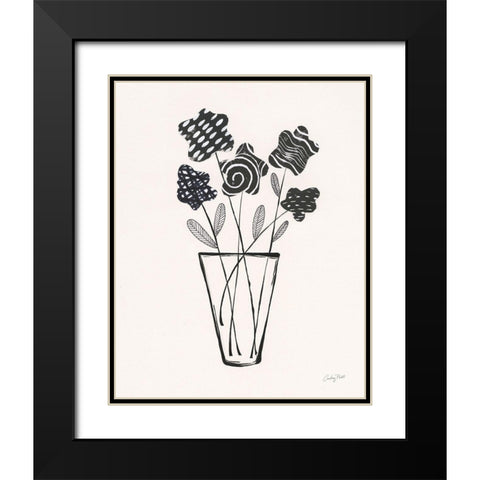 Modern Floral II Black Modern Wood Framed Art Print with Double Matting by Prahl, Courtney