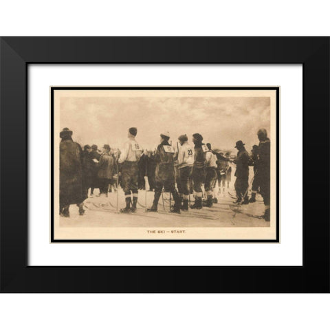 The Ski Start Black Modern Wood Framed Art Print with Double Matting by Wild Apple Portfolio