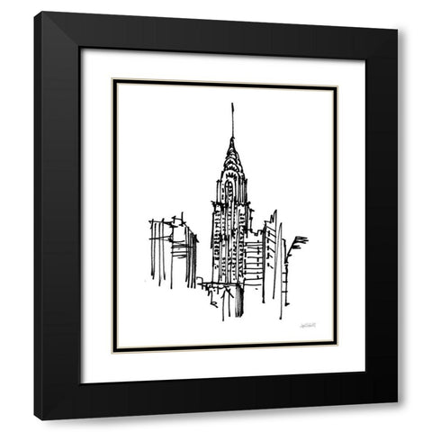 Chrysler Building Sketch Black Modern Wood Framed Art Print with Double Matting by Tavoletti, Anne