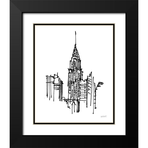 Chrysler Building Sketch Black Modern Wood Framed Art Print with Double Matting by Tavoletti, Anne