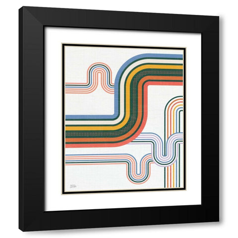 Retro Subway I Bright Black Modern Wood Framed Art Print with Double Matting by Averinos, Melissa