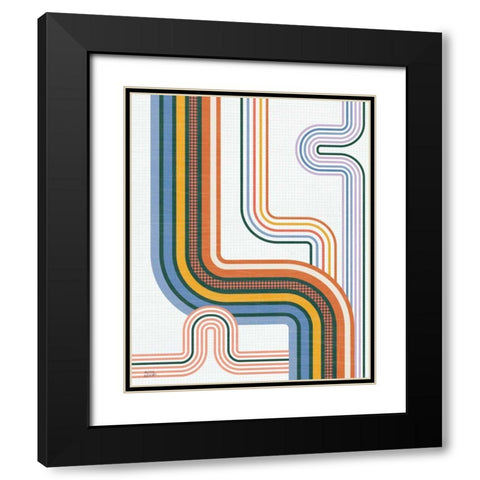 Retro Subway II Bright Black Modern Wood Framed Art Print with Double Matting by Averinos, Melissa