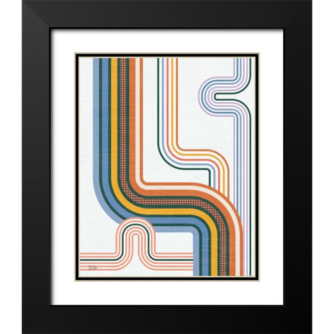 Retro Subway II Bright Black Modern Wood Framed Art Print with Double Matting by Averinos, Melissa