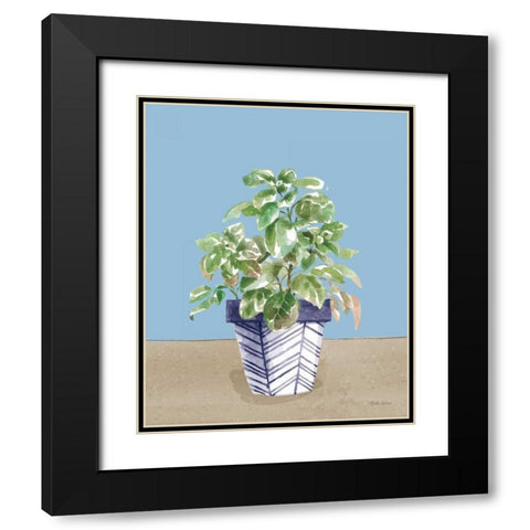 Herb Garden II White Navy Black Modern Wood Framed Art Print with Double Matting by Grove, Beth