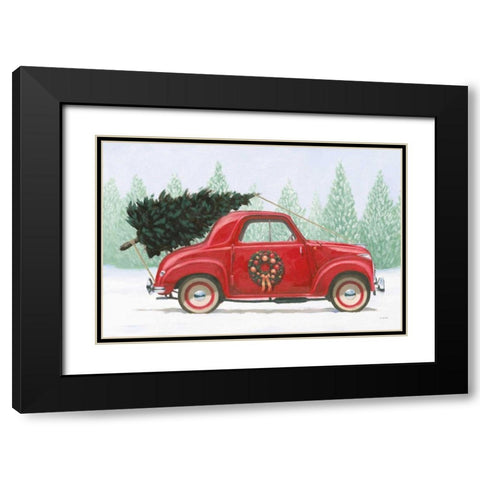 Christmas Farm I Black Modern Wood Framed Art Print with Double Matting by Wiens, James