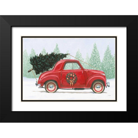 Christmas Farm I Black Modern Wood Framed Art Print with Double Matting by Wiens, James