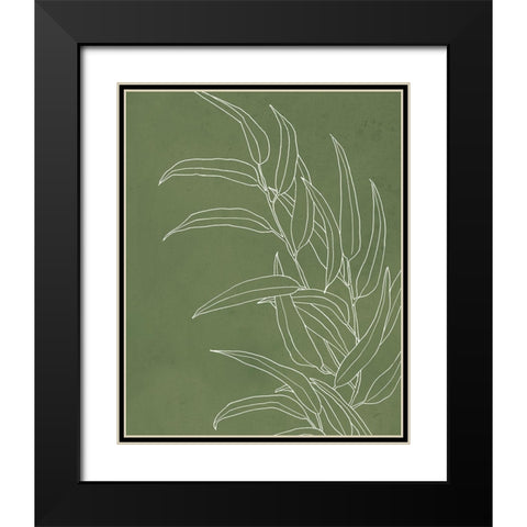Eucalyptus II on Green Black Modern Wood Framed Art Print with Double Matting by Panganiban, Karyn