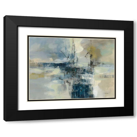 Sea Port Black Modern Wood Framed Art Print with Double Matting by Vassileva, Silvia