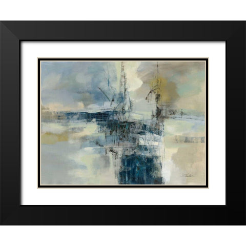 Sea Port Black Modern Wood Framed Art Print with Double Matting by Vassileva, Silvia