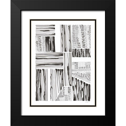 Lined Up I Black Modern Wood Framed Art Print with Double Matting by Prahl, Courtney