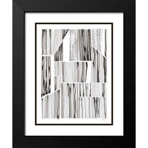 Lined Up III Black Modern Wood Framed Art Print with Double Matting by Prahl, Courtney