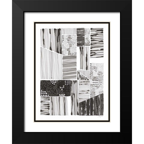 Lined Up IV Black Modern Wood Framed Art Print with Double Matting by Prahl, Courtney