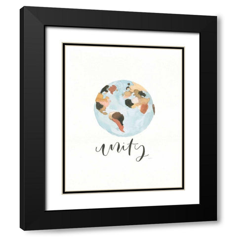 Unity Black Modern Wood Framed Art Print with Double Matting by Jackson, Jenaya