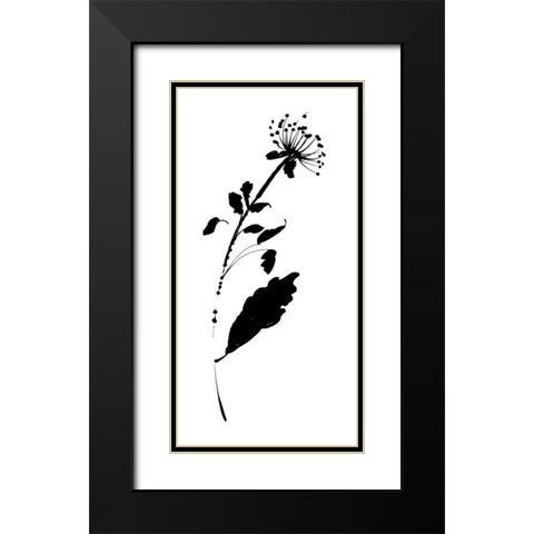 Silhouette Floral III Black Modern Wood Framed Art Print with Double Matting by Wild Apple Portfolio