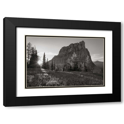 Boulder Pass Glacier National Park BW Black Modern Wood Framed Art Print with Double Matting by Majchrowicz, Alan