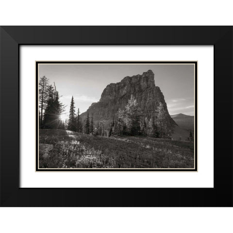 Boulder Pass Glacier National Park BW Black Modern Wood Framed Art Print with Double Matting by Majchrowicz, Alan