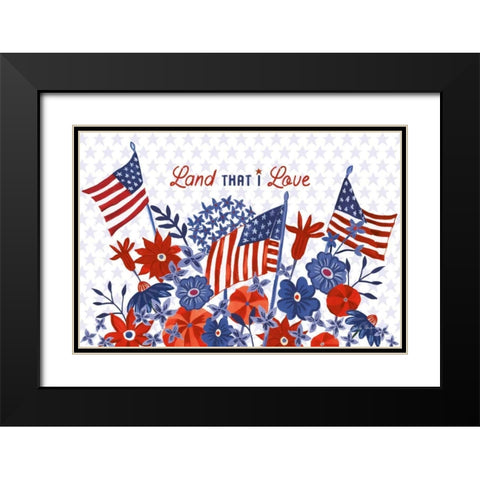America the Beautiful I Love Black Modern Wood Framed Art Print with Double Matting by Zaman, Farida