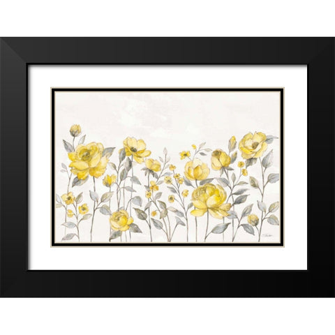 Sunny Roses I No Words Black Modern Wood Framed Art Print with Double Matting by Vassileva, Silvia