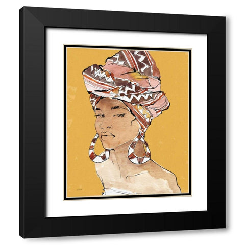 African Flair VI Earthy Black Modern Wood Framed Art Print with Double Matting by Tavoletti, Anne