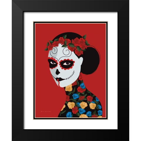 Dia de Los Muertos II Black Modern Wood Framed Art Print with Double Matting by Escalante, Omar