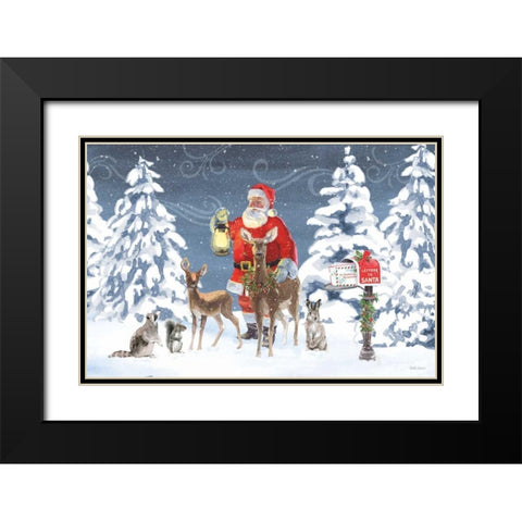 Santas List I Black Modern Wood Framed Art Print with Double Matting by Grove, Beth