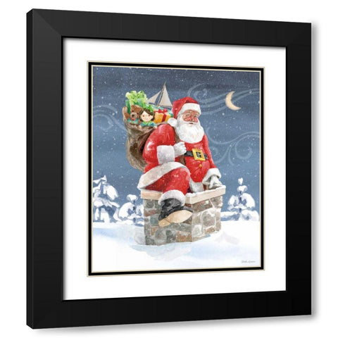 Santas List II Black Modern Wood Framed Art Print with Double Matting by Grove, Beth
