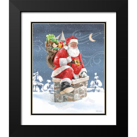 Santas List II Black Modern Wood Framed Art Print with Double Matting by Grove, Beth