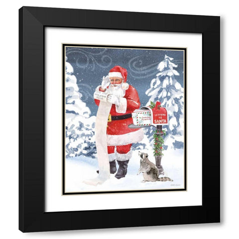 Santas List III Black Modern Wood Framed Art Print with Double Matting by Grove, Beth