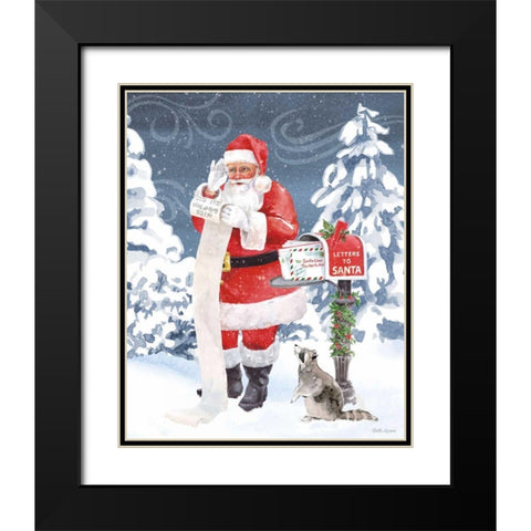 Santas List III Black Modern Wood Framed Art Print with Double Matting by Grove, Beth