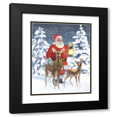 Santas List IV Black Modern Wood Framed Art Print with Double Matting by Grove, Beth