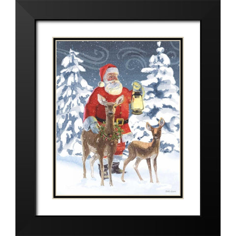 Santas List IV Black Modern Wood Framed Art Print with Double Matting by Grove, Beth