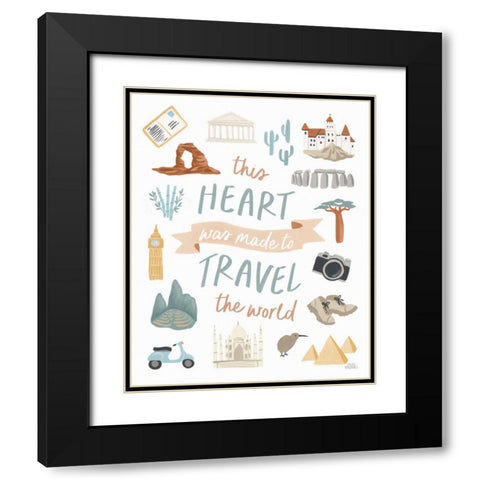 Around the World IV Black Modern Wood Framed Art Print with Double Matting by Marshall, Laura
