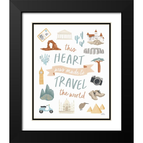 Around the World IV Black Modern Wood Framed Art Print with Double Matting by Marshall, Laura