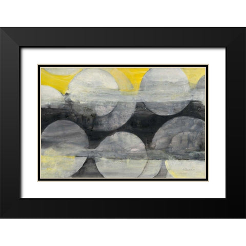 Eclipse Black Modern Wood Framed Art Print with Double Matting by Hristova, Albena