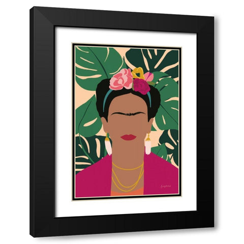 Frida Kahlo I Palms No Distress Black Modern Wood Framed Art Print with Double Matting by Thorns, Becky
