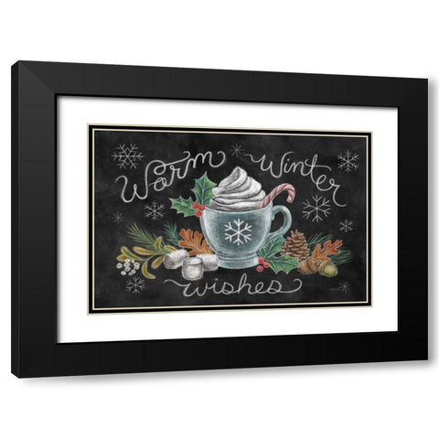 Christmas Chalk VIII Black Modern Wood Framed Art Print with Double Matting by Urban, Mary
