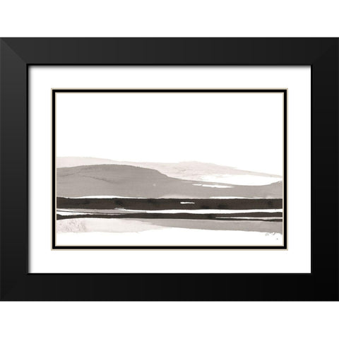 Marbled Gray I Black Modern Wood Framed Art Print with Double Matting by Paschke, Chris