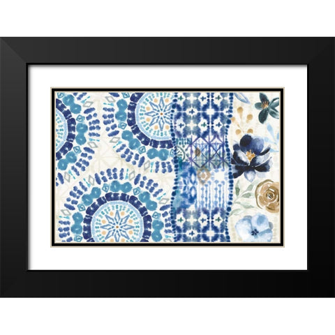 Indigo Splash VI Black Modern Wood Framed Art Print with Double Matting by June, Dina