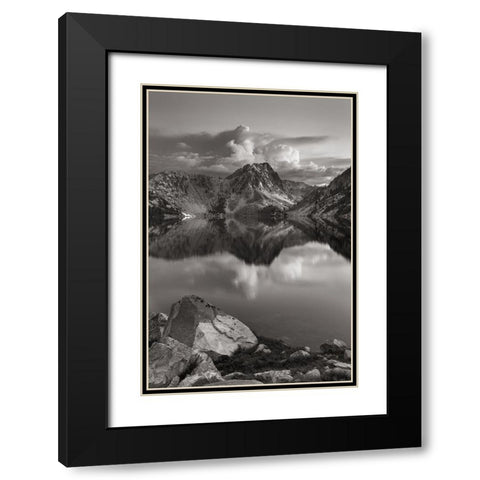 Sawtooth Lake Sawtooth Mountains Idaho Black Modern Wood Framed Art Print with Double Matting by Majchrowicz, Alan