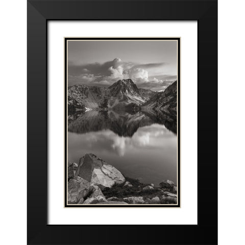 Sawtooth Lake Sawtooth Mountains Idaho Black Modern Wood Framed Art Print with Double Matting by Majchrowicz, Alan