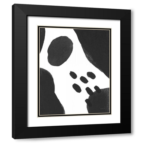 Abstract Tidepool II Black Black Modern Wood Framed Art Print with Double Matting by Nai, Danhui