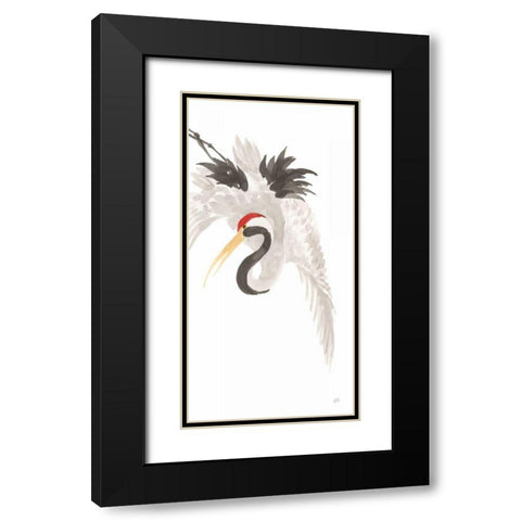 Scroll Crane III Black Modern Wood Framed Art Print with Double Matting by Paschke, Chris